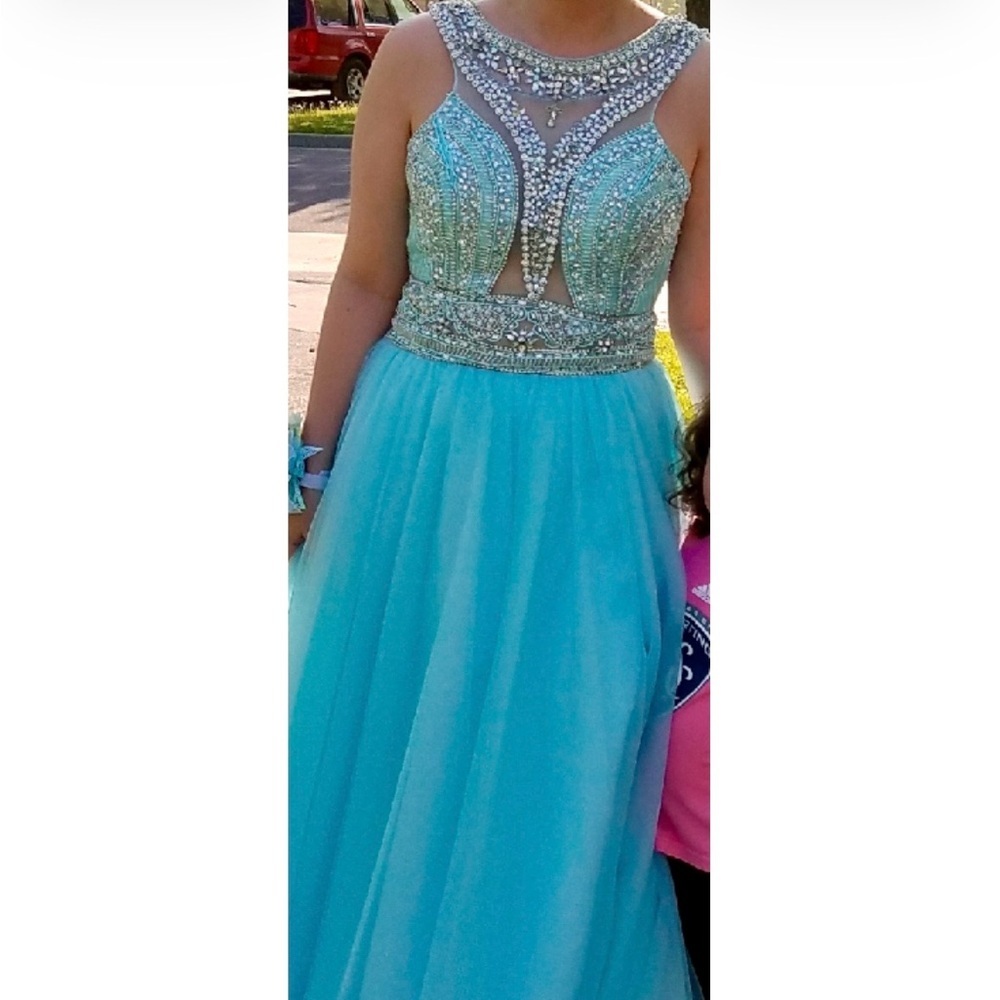 Aqua Blue Prom Dress Size 6